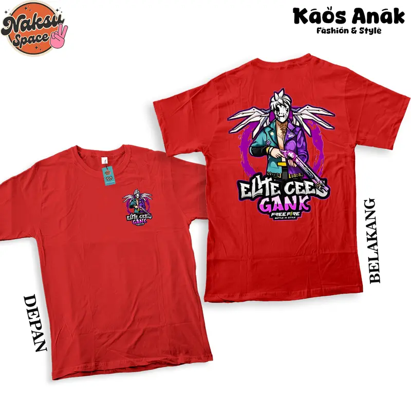 KAOS KAOS ANAK FREE FIRE ELITE CEES SAYAP BAJU FF ANAK 6