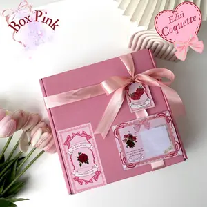 Box Hampers Gift Box Kotak Kado Ulang Tahun Set Box Aesthetic Hadiah Bungkus Kado DIY Kardus Packing dengan Kartu Ucapan Birthday Wisuda Anniversary Valentine Graduation Hari Ibu Hari Guru Lebaran Wedding Ultah Premium Romantis Pink Lucu Cewek Coquette