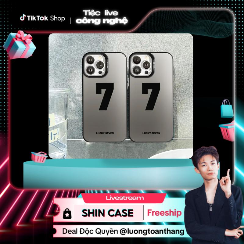 [Shin Case X Luongtoanthang712] Ốp Lưng iPhone Lucky Seven IMD Cứng Nhám, Siêu Chống Sốc,Bảo Vệ Camera - iP 6/6s/7/8/Plus/X/XS/XR/11/12/13/14/15/16/17/Pro/Max