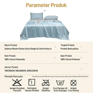 Hidup Mewah Selimut AC Tipis Bisa Dicuci Mesin - Selimut Musim Panas, Bernapas, Nyaman untuk Tidur Siang & Malam, 2 in 1 (Dingin & Hangat)
