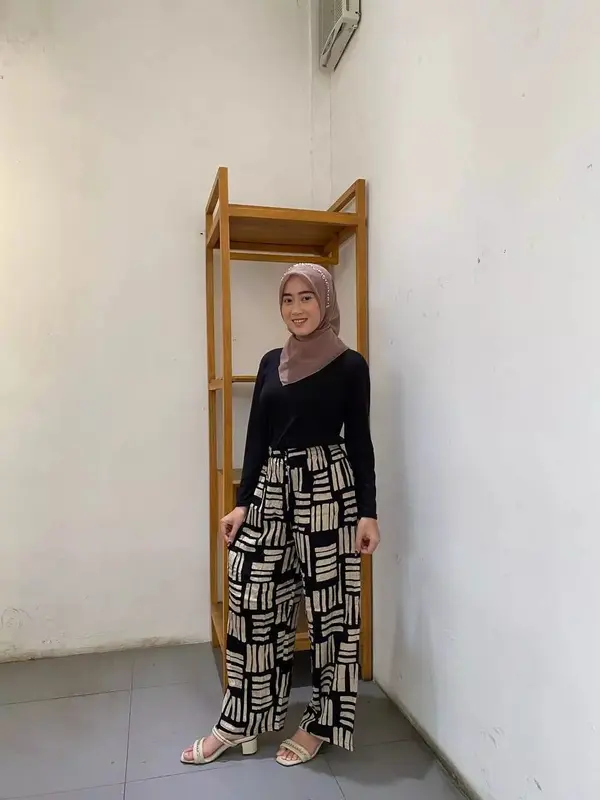 Celana Panjang Kulot Motif Bahan Premium Terlaris untuk Wanita dari Rayon 6