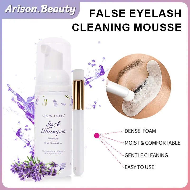 ARISONLASHES Eyelashes Cleansing Mousse 60ml Pembersih Bulu Mata Extention Foam Cleanser Lash Spa Shampoo Remover