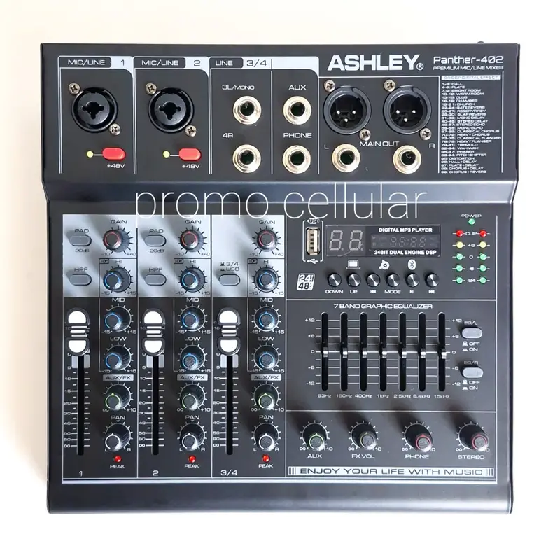 Mixer Ashley Panther 402 Bluetooth 4 Channel 99 Dsp USB Recording 4ch Original 0