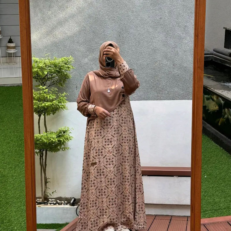 GAMIS DRESS MUSLIM RAYON TWILL MOTIF RAYON BY NADHEEFA STORE 4