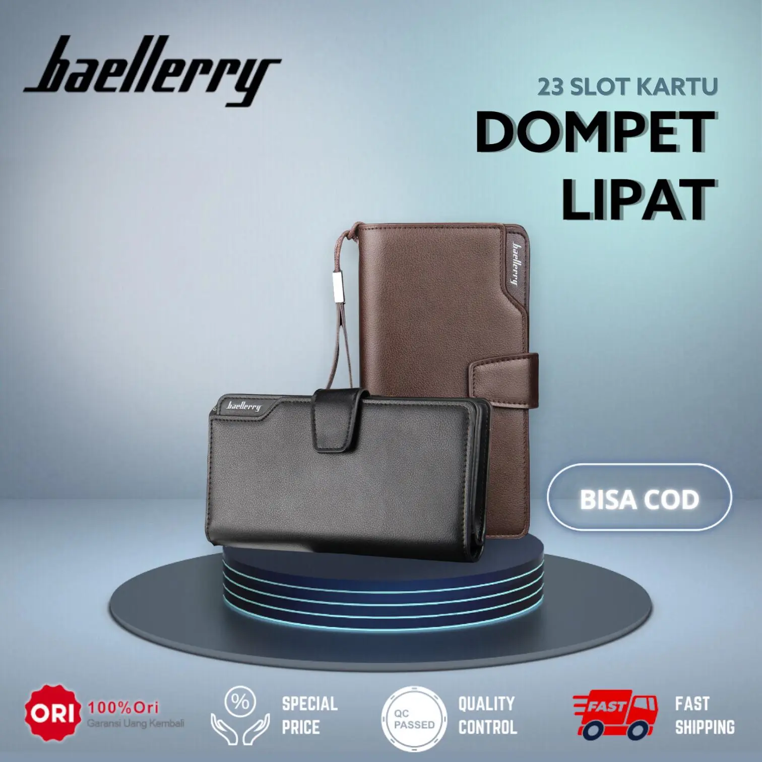 Dompet Pria Wanita Panjang Kulit BAELLERRY AS016-3