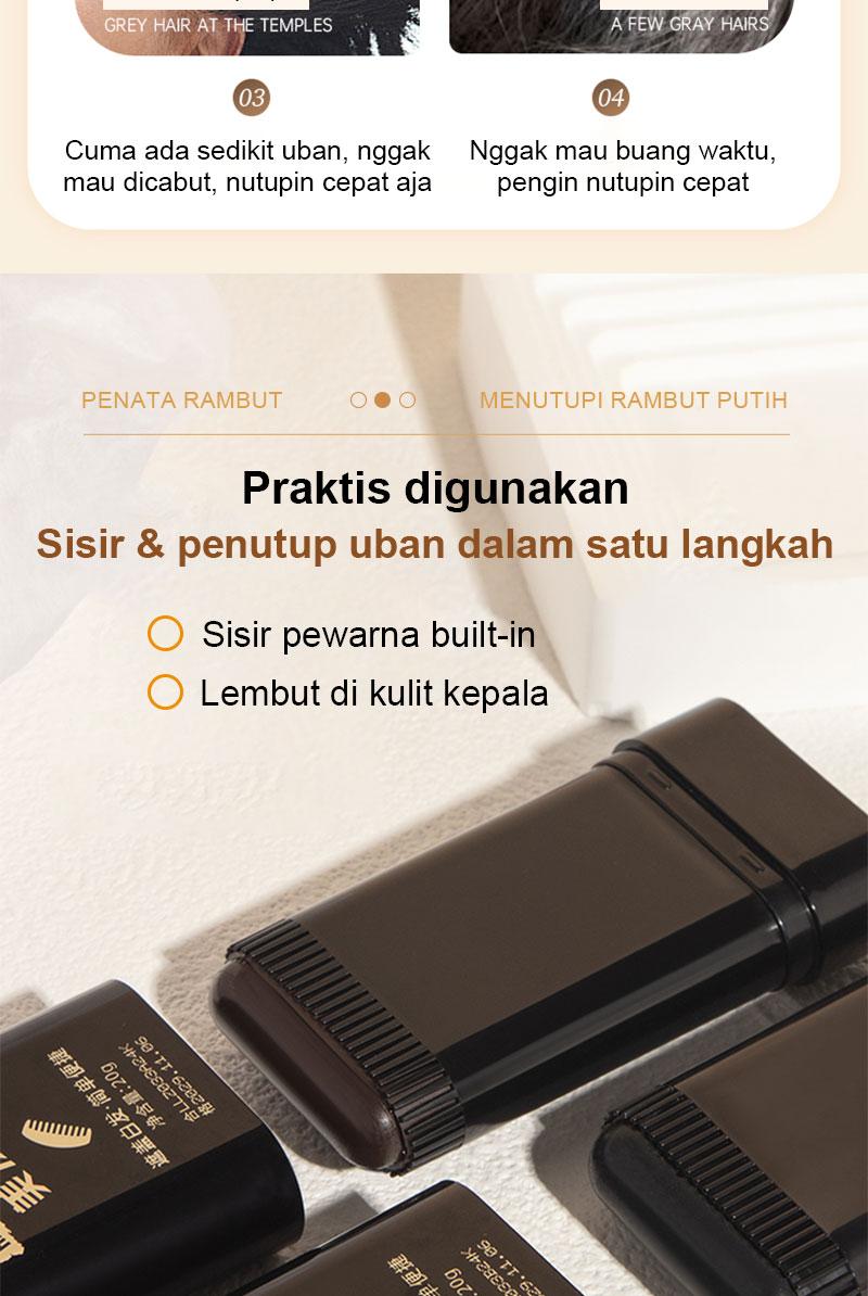 Lilinzhi Tongkat Pewarna Rambut Tanaman Hitam Murni Sekali Pakai Aman Tanpa Efek Samping Cocok untuk Menutupi Artefak Memudar Pewarna Rambut Hitam & Coklat di Rumah Penghitam Black Black Penghitam