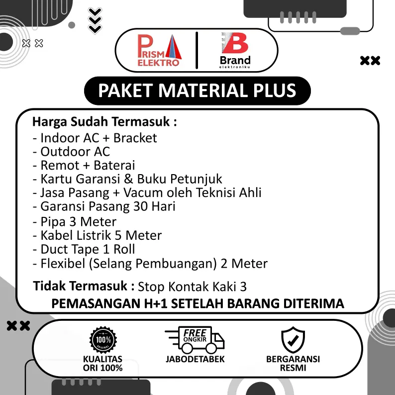MIDEA - AC standart 1/2 PK MSFC-05CRN2X FREE ONGKIR (JABODETABEK) UNIT + PEMASANGAN 5