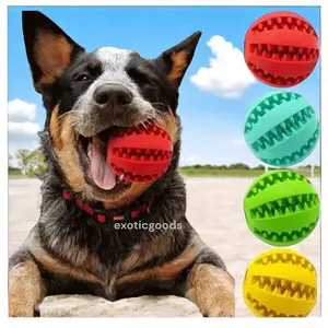 MAINAN BOLA GIGIT ANJING SELIP MAKANAN MAINAN ANJING BOLA KARET DOG CHEWING GIGITAN PEMBERSIH GIGI