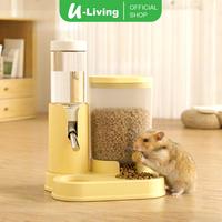 Gambar U-Living Pet Feeder Hamster 2in1 Otomatis Tempat Makan Minum Hamster/Sugar Glider/Hewan Peliharaan Kapasitas Besar Anti Tumpah PF001 - Abu-2in1 dari U-Living Indonesia Kota Bekasi 1 Tokopedia