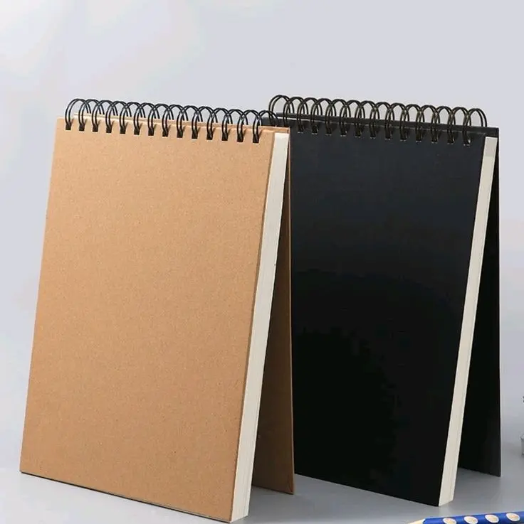 (DTS) Watercolor Buku Lukis Spiral Atas untuk Seniman Kertas dan Alat Tulis - Stationery Paper cover coklat dan Hitam