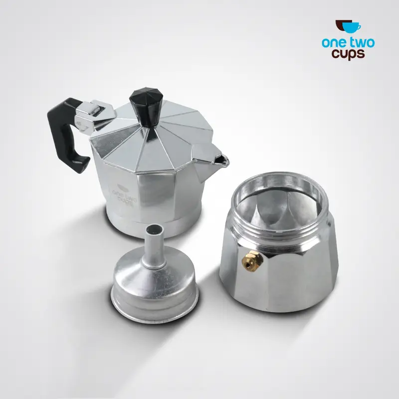 Moka Pot Espresso Coffee Maker Stovetop 50ml - Silver 2