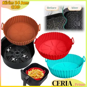 Alas Air Fryer Silikon BPA Free Food Grade Tahan Panas Reusable Multifungsi Untuk Memanggang & Memasak Sehat