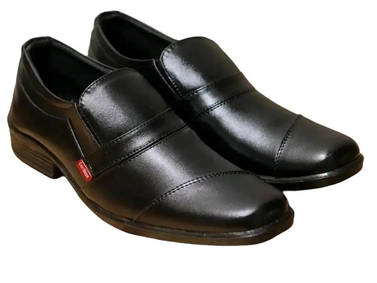 Sepatu Pantofel Hitam Pria Kantor Sekolah Guru Fantopel Slip on Dinas Resmi Kerja Kantoran Pesta Karet Fleksible Sintetis Formal Shoes Fantofel