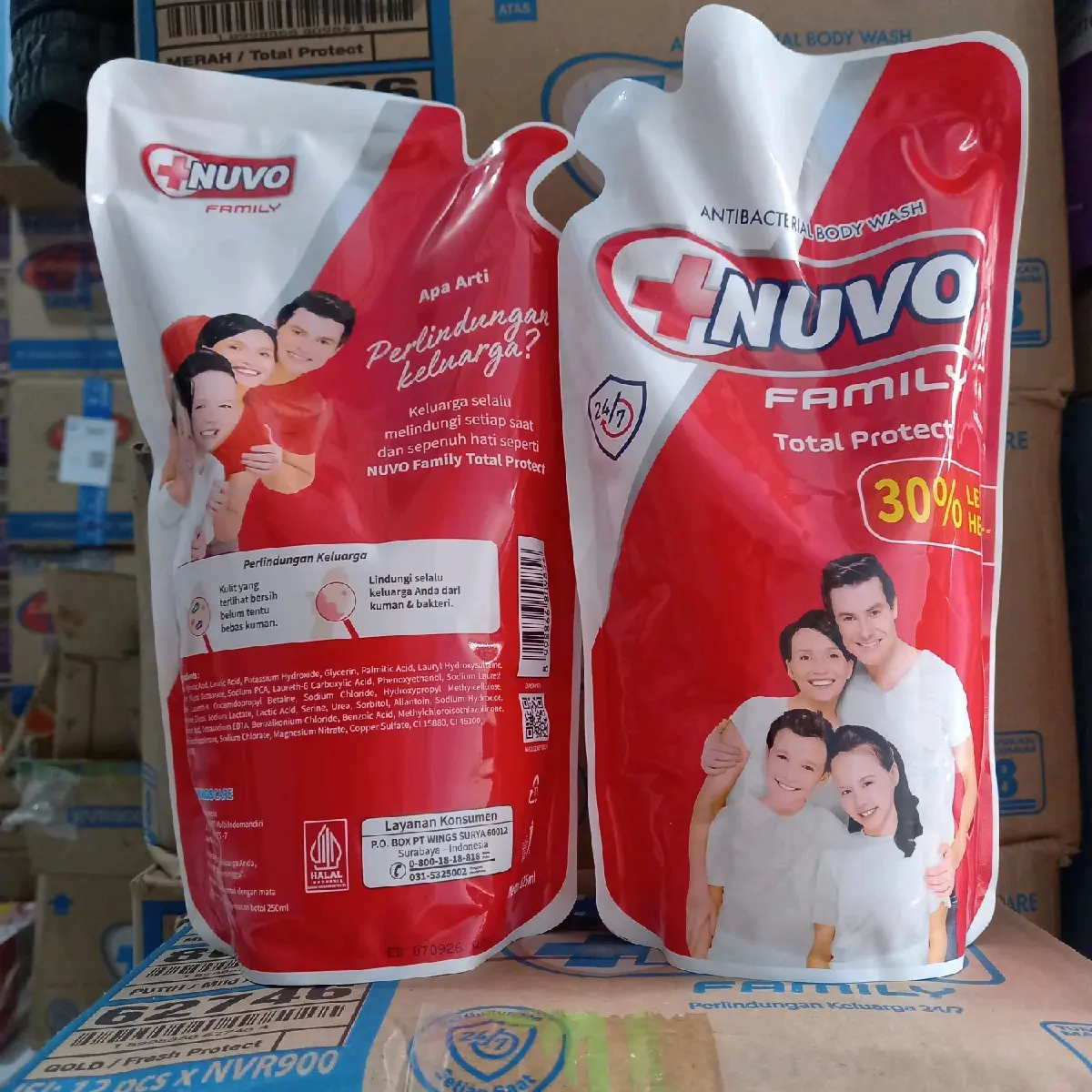 Sabun Mandi Cair NUVO Total Protect Anti Bacterial 825ml - Perlindungan Perawatan