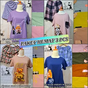 PAKET HEMAT 3 PCS BAJU TIDUR ANAK USIA 13 - 15 TAHUN / SETELAN LENGAN PENDEK CELANA PENDEK BAHAN VOXY / BABYDOLL PIYAMA ANAK PEREMPUAN TANGGUNG MOTIF LUCU Fashion