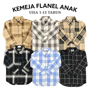 ATASAN KEMEJA FLANEL ANAK bahan katun flanel lengan panjang usia 1-13 tahun laki-laki dan perempuan Baju Fashion