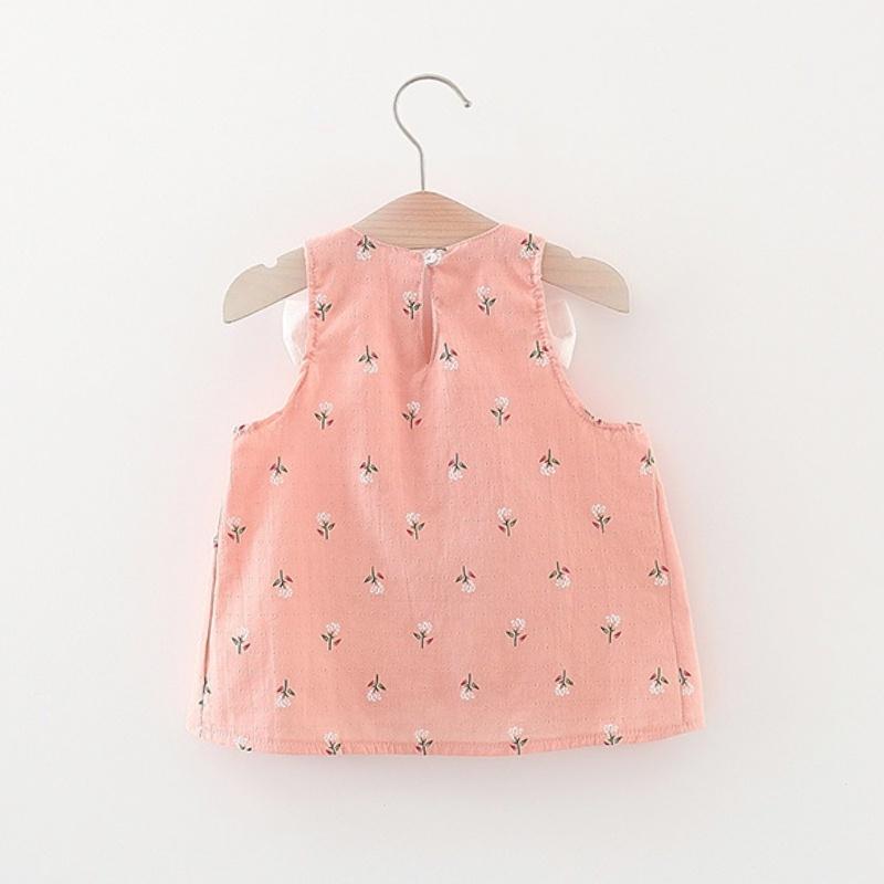 Product Introduction of Baby Dress Summer Cotton Flower Printed Bow Newborn Dress 12