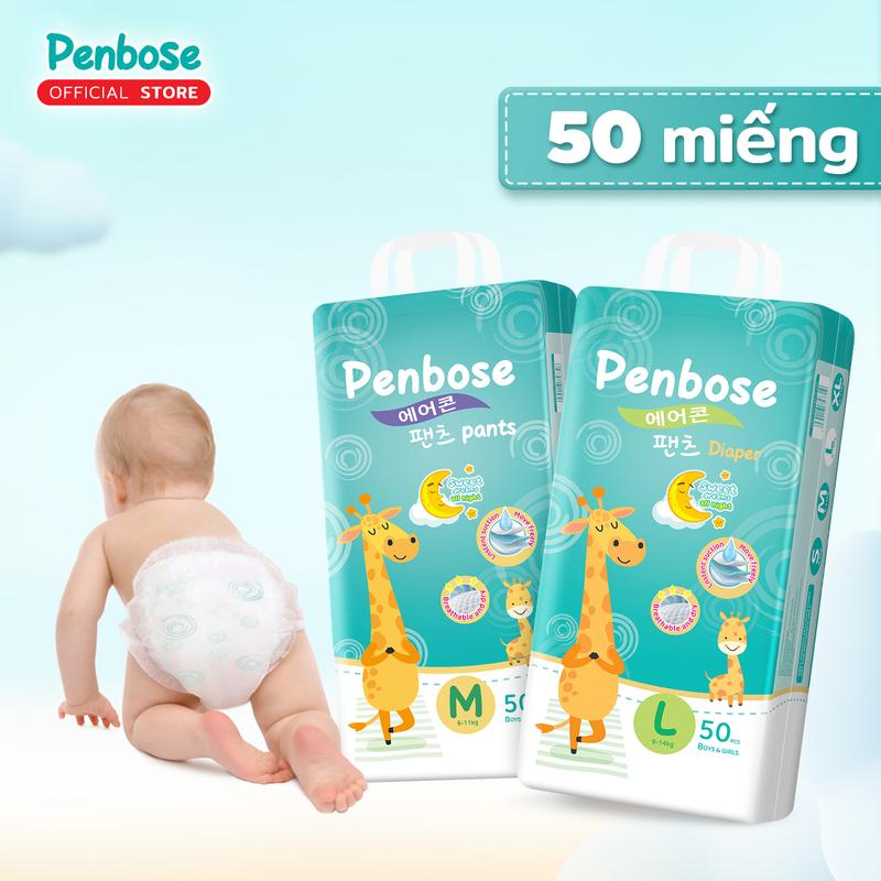  Combo 50 miếng Bỉm quần Penbose cao cấp size S-XXXL bỉm quần chính hãng tã quần cho bé bỉm trẻ em bỉm Penbose 50 miếng 