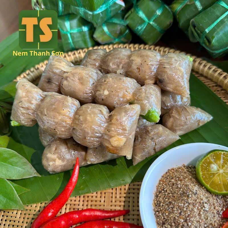 {KHÔNG HỢP VỊ MIỀN BẮC TRUNG} Bì DAI đòn + Nem Chua Đòn- 70g/đòn - Có ớt xiêm xanh- Nem Lai Vung Thanh Sơn- Đặc sản Lai Vung Đồng Tháp