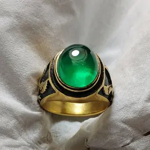 cincin zamburud Zambia beril serat kapas natural full giwang