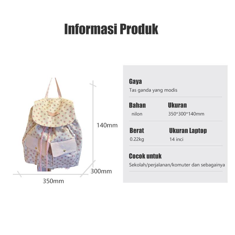 Product Introduction of BuzzBag - Tas bahu ins kanvas bunga lucu tas sekolah wanita berkapasitas besar korea import fashion kuliah tas ransel laptop backpack tas sekolah wanita backpack lucu korea tas korean style tas sekolah muat banyak tas ransel wanita lucu 0