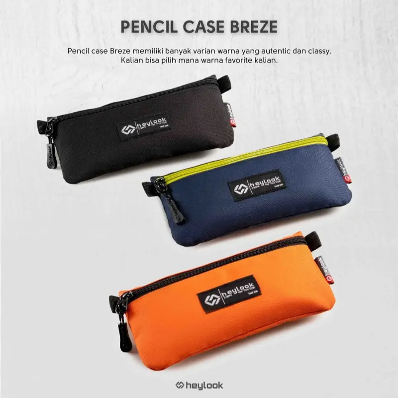 HEYLOOK Tempat Pensil BREZE Kotak Pensil Pencil Case Kostak Anak Atk Sekolah Kuliah Kantor Kerja ALat Tulis Stationery Black 5