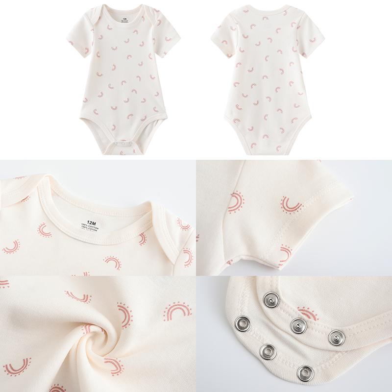 Bayi Baru Lahir Pakaian Terkini-Pakaian Bayi-Pakaian Bayi Lanjut-5 Potongan-Cetakan Matahari Strawberry-100% Kapas-Hadiah Untuk Anak Baru Lahir