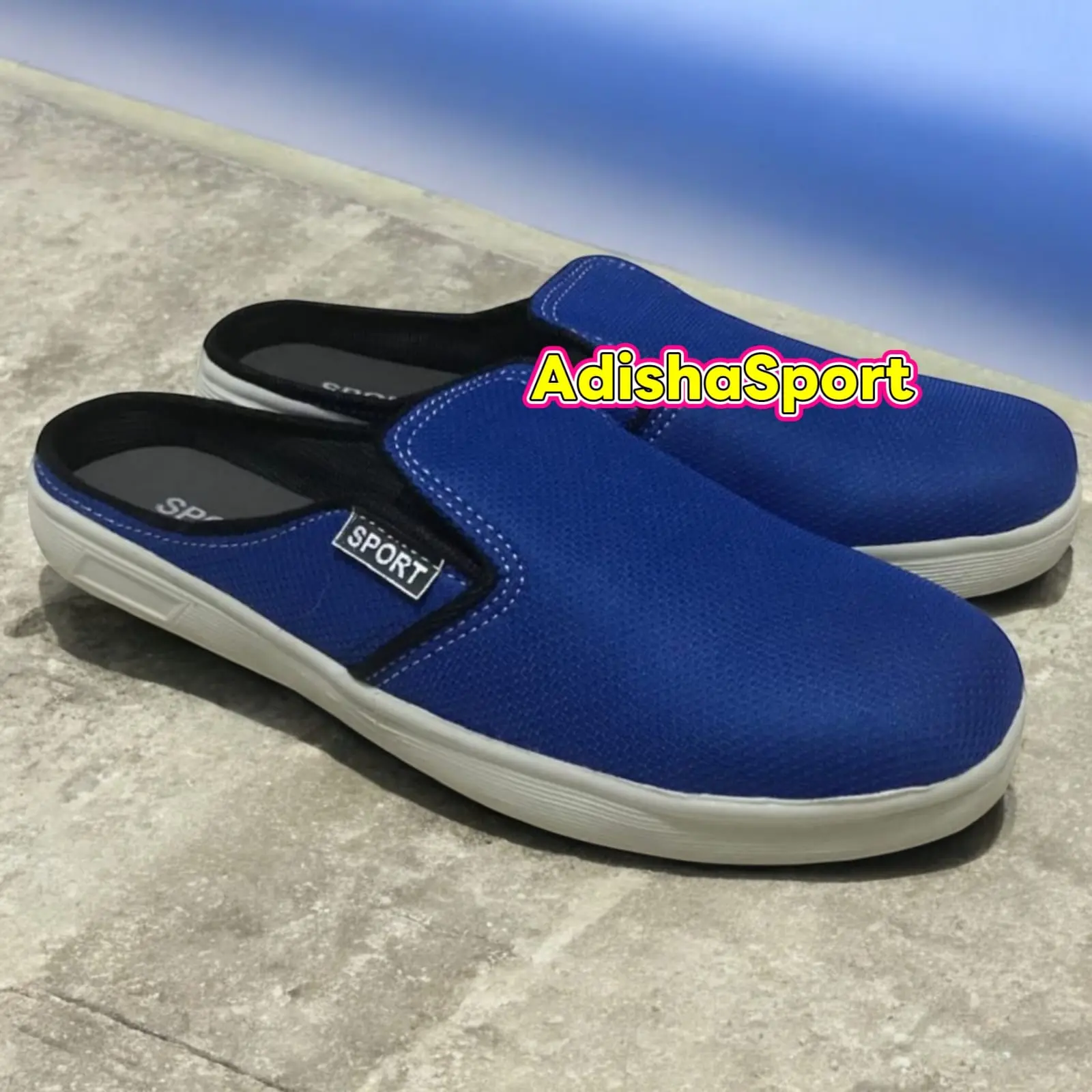 Adisha Sport Promo Diskon - Sepatu Sandal Selop Slip On Pria Cowok Wanita Cewek Shoes Jalan Santai Sendal Selop Santai sendal simple kekinian