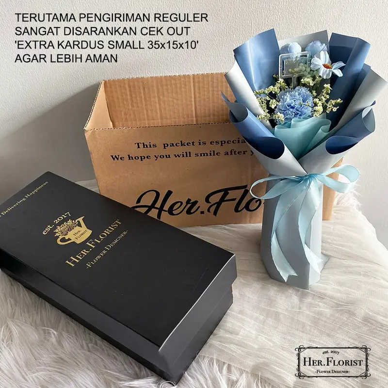 HER.FLORIST-NEW DESIGN [CARNATION] Single Soap & Dried Flower Bouquet / Buket Bunga Sabun Carnation / Bunga Kering / Bunga Artificial / Buket Bunga 5