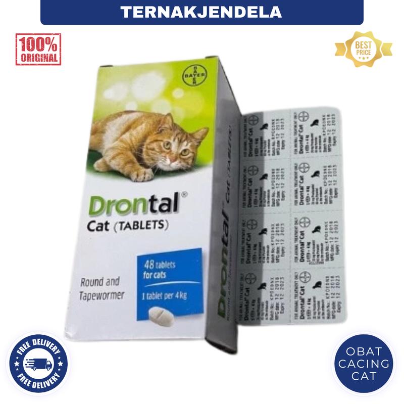 DRONTAL CAT 1 TABLET - Obat Cacing Kucing Dewas dan Anak Kitten Ampuh 1