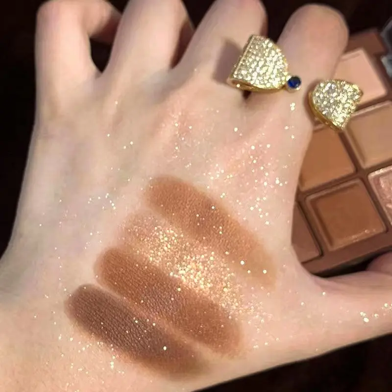 [Skistore] BPOM Eyeshadow Chocolate MGL Palette 9 Color Matte Nude Pigmented Tahan Lama & Glittery 1