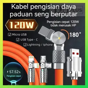 DJDPlus Kabel Data 120W  Fast Charging Micro USB Type C Cable For iPhone IOS USB Android Cable Data / Kabel Data Android, Iphone, Micro USB, USB Type-C / Kabel Data Fast Charging / Kabel Data Pengisian Cepat / Kabel Data Awet Murah Aman Konektor Mutar