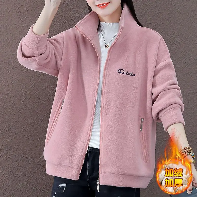 Áo cardigan Cashmere Hai Mặt Cho Nữ, Áo Khoác Có Khóa Kéo Dày, Dáng Rộng Vừa Vặn, Áo Khoác Ngoài