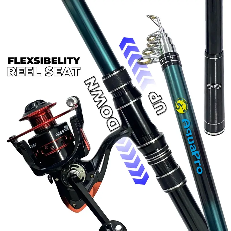 Paket Set Joran Pancing Laut Telescopic High Carbon Joran Antena Portable Teleskopik & Reel Pancing 3