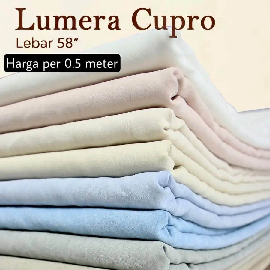 Multi kain lumera cupro premium sandwash matte harga per 0,5 meter