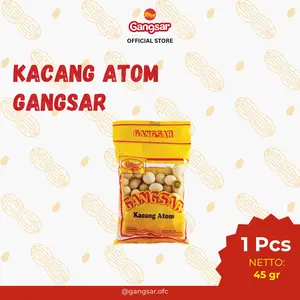 Gangsar KACANG ATOM GANGSAR KEMASAN MINI 45 GR Produk Unggulan Praktis untuk Camilan Sehari-hari dan Dibagikan dengan Teman-teman