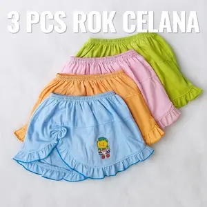 3 Pcs Rok Celana Bayi Warna Lucu Murah Katun Newborn Usia 3-18 Bulan Lingkar Pinggang 60cm Nyaman untuk Si Kecil