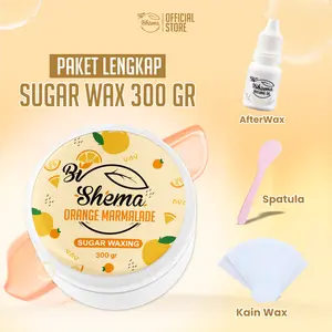 BIO SHEMA 300 Gr Paket lengkap Sugar Waxing + SERUM After Wax Anti Iritasi + Spatula + Kain wax Pencabut bulu ketiak kaki tangan organ intim Hair Removal