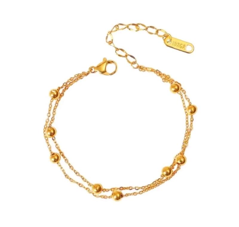 Product Introduction of Gelang Tangan Titanium Wanita Rantai Nori Model Biji Lada Aksesoris Elegan Premium Anti Karat dan Luntur Bracelets Emas 13