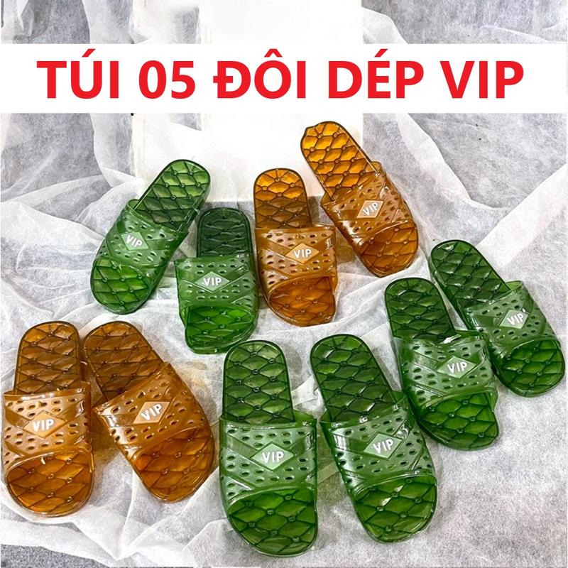  05 ĐÔI  Dép VIP Đi Trong Nhà Dép Cho Nam Nữ Nhiều Màu Đế Chống Trơn Trượt 