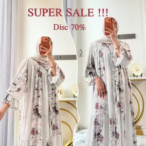 Promo!!! Leony dresss Diskon 70% Cuci Gudang Gamis Rayon