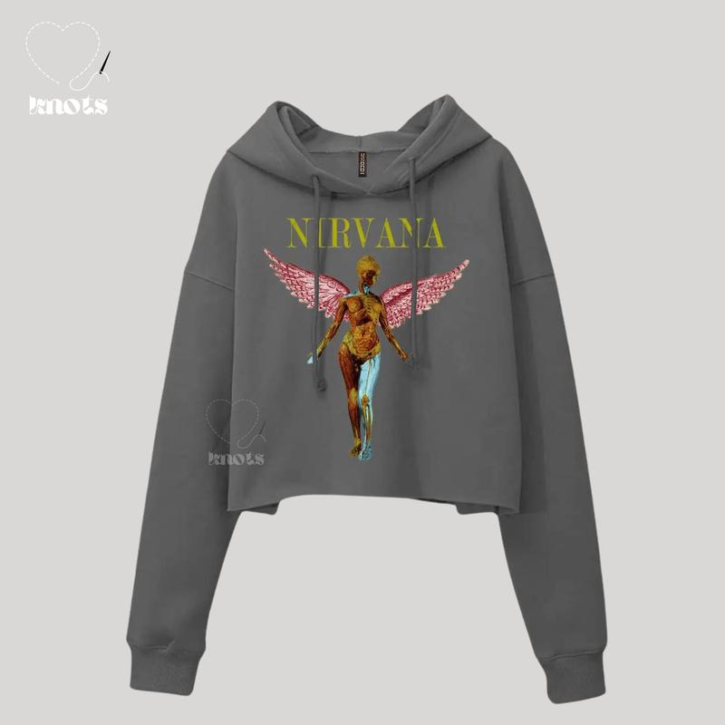 Nirvana Crop Hoodie (Grey Edition) Lembut 4