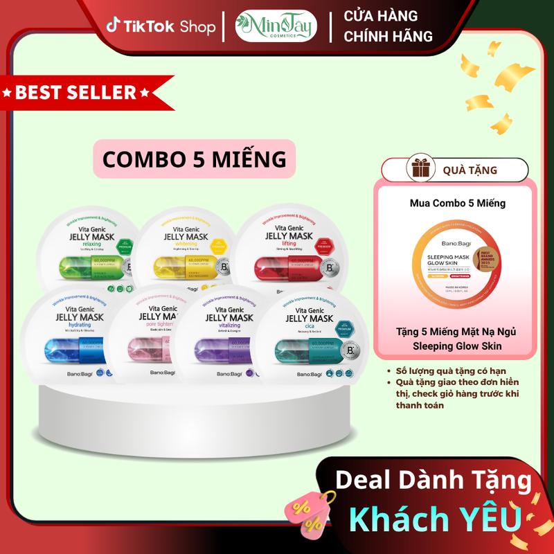 COMBO 5 Miếng Mặt Nạ BANOBAGI Stem Cell Vitamin Mask Dưỡng Da Chuyên