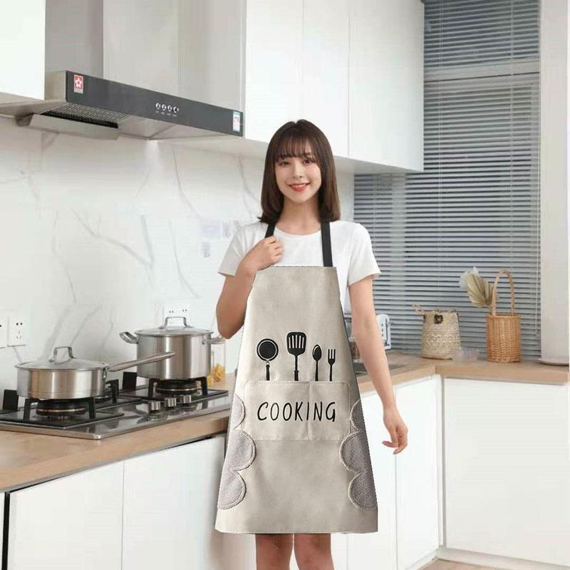 Product Introduction of Apron Dapur, Pengelap Tangan, Kalis Air, Poket Gantung Leher, Sesuai untuk Memasak dan Membakar, Apron Tangan Lap 36
