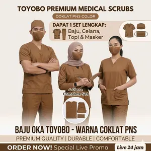 Toyobo Coklat Pns Baju Jaga Oka Ok Perawat Dokter Bidan Nakes