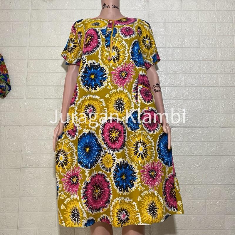 Daster Kencana Ungu 36 Label Merah LD 100 Busui Saku Dua  Cantik Kancing Menyusui Dress Tidur Wanita Nyaman Santai Simple 5