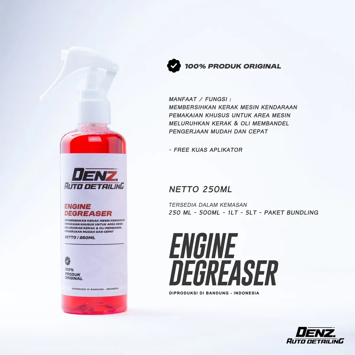 ENGINE DEGREASER pembersih kerak mesin DENZ AUTO DETAILING pembersih kerak oli mesinn original denz auto detailing desain terbaru