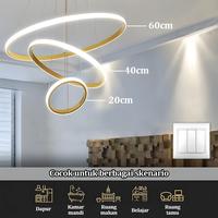 Gambar Lampu Gantung Kristal Modern 3-Cincin Lampu Gantung Ruang Tamu Kamar Tidur 3 Warna Lampu Hias - Emas+Remote dari GOGEOUS Store Kab. Tangerang 5 Tokopedia