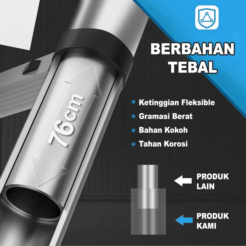 Tangga Lipat Teleskopik Bahan Aluminium Tinggi 410 cm / Anti Slip Kokoh & Tahan Lama / T3D1 3