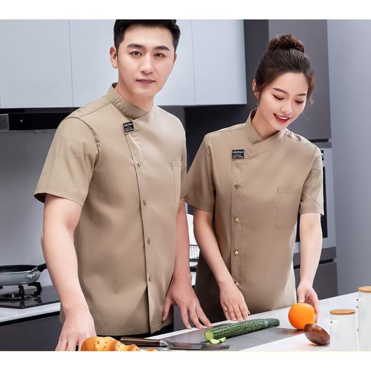 CSFC037S Chef Uniform Short Sleeve Shirt Chef Jacket Kitchen Western Restaurant Cook Hotel Restaurant Workwear Power chef uniform 8